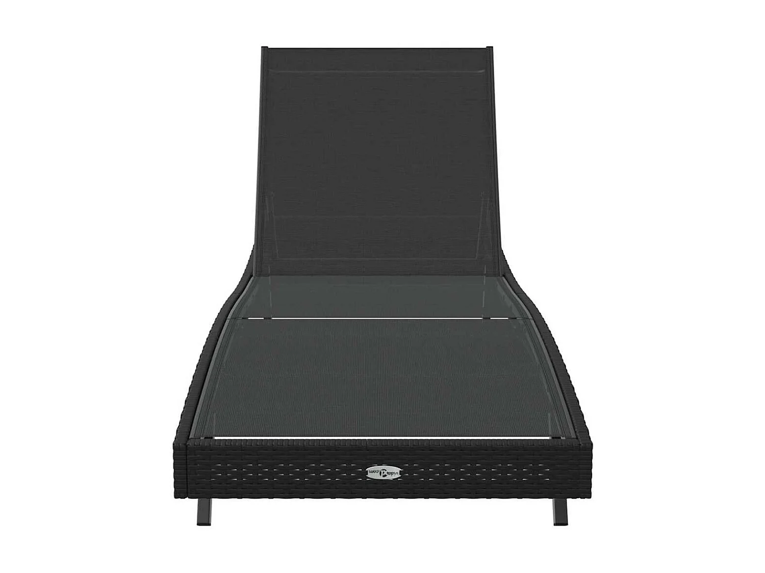 Chaise longue noire en polyrotin et textilène