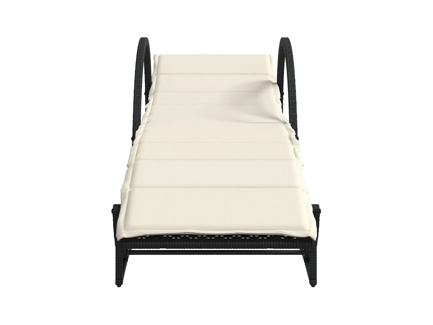 Chaise longue met zwart kussen 60x199x42 cm geweven hars