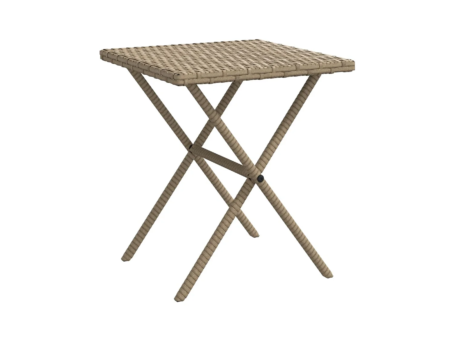 Set van 2 loungestoelen met beige kunsthars rieten tafel