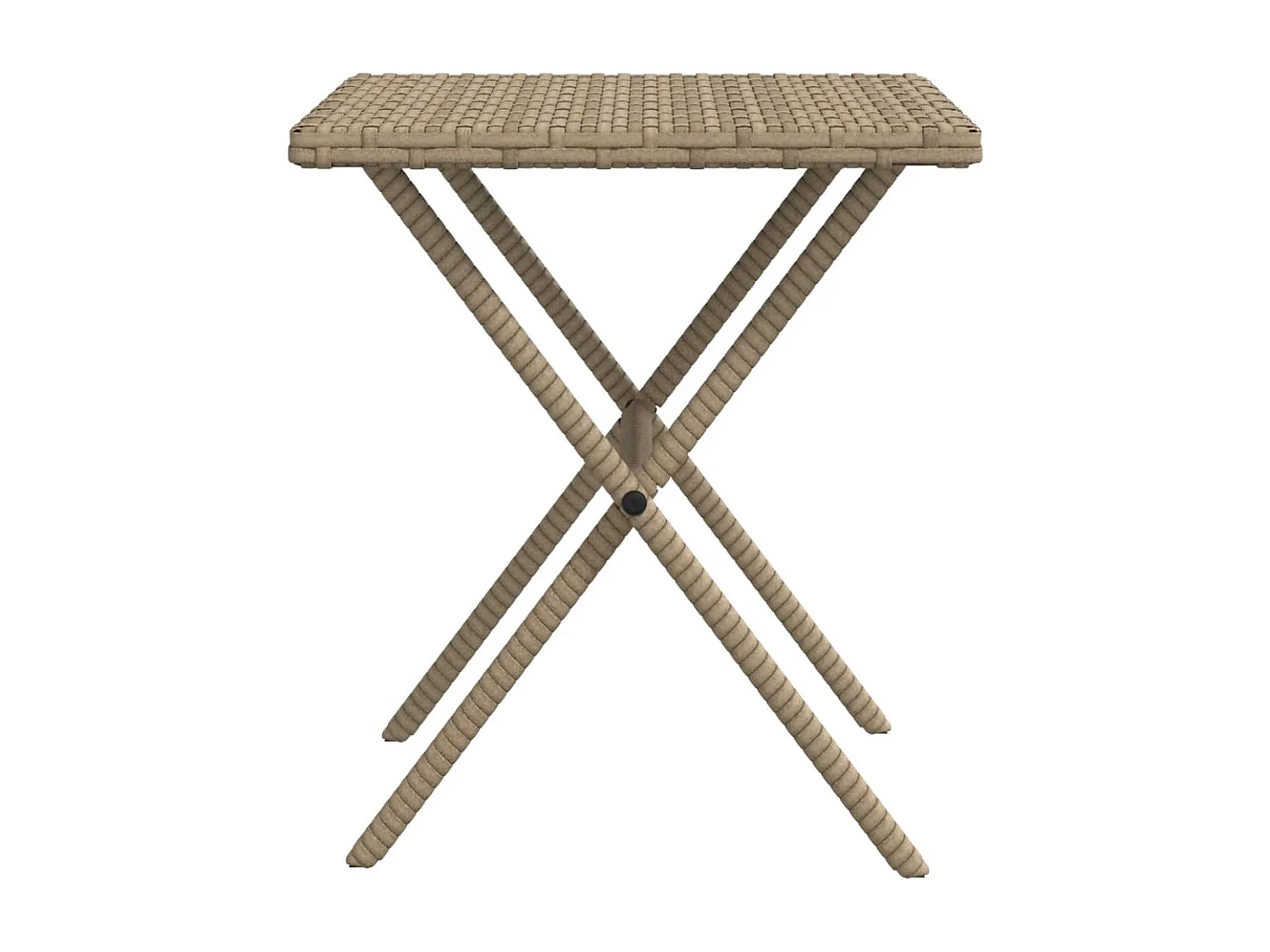 Set van 2 loungestoelen met beige kunsthars rieten tafel