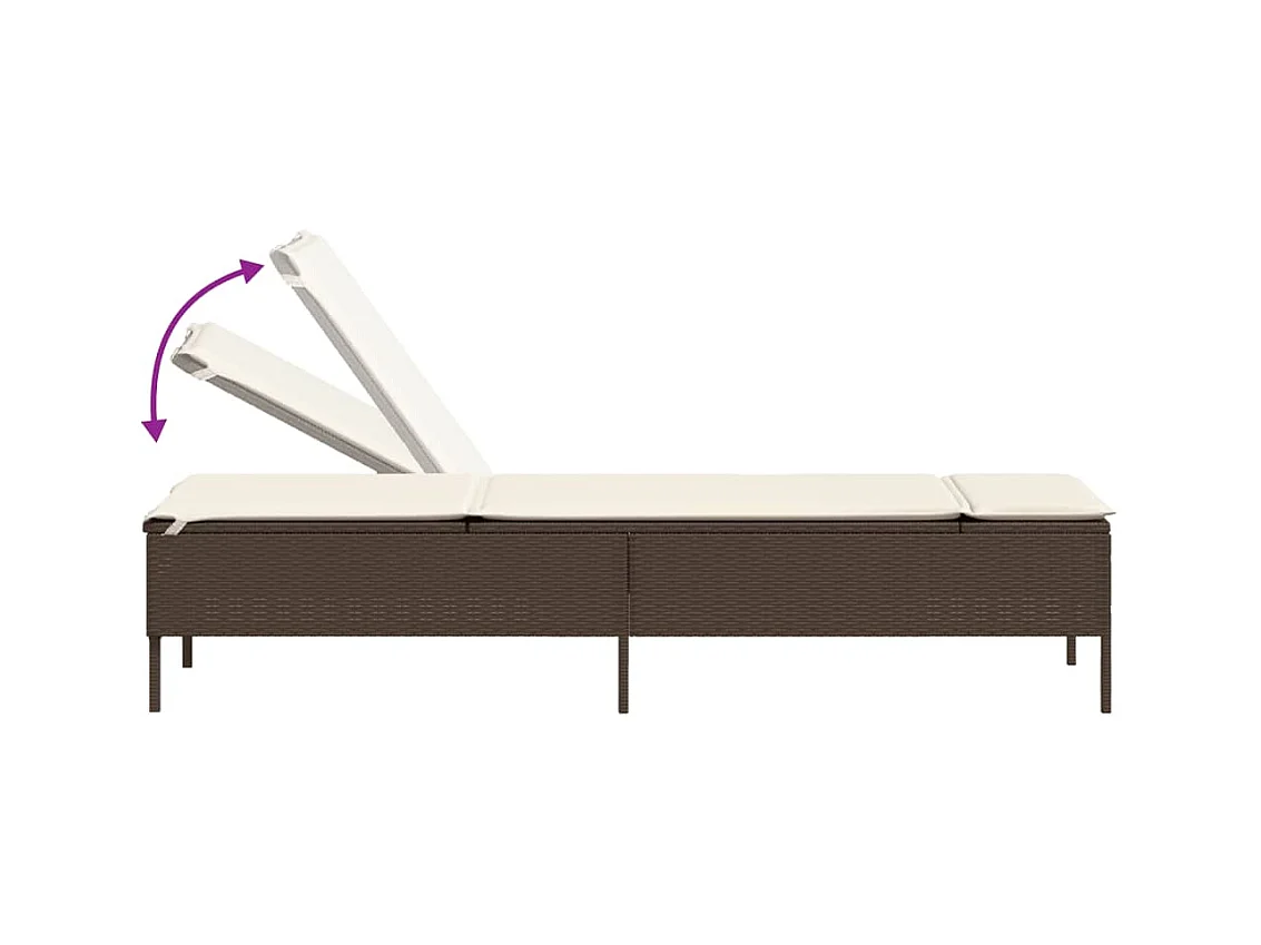 Set van 2 bruine rieten loungestoelen van kunsthars met kussens