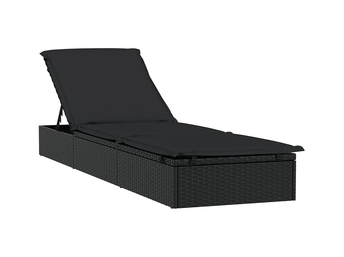 Transat 1 pc avec table noir résine tressée