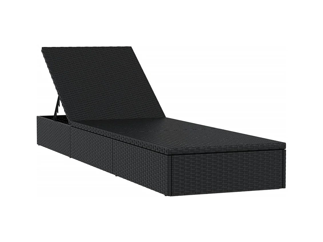 Transat 1 pc avec table noir résine tressée