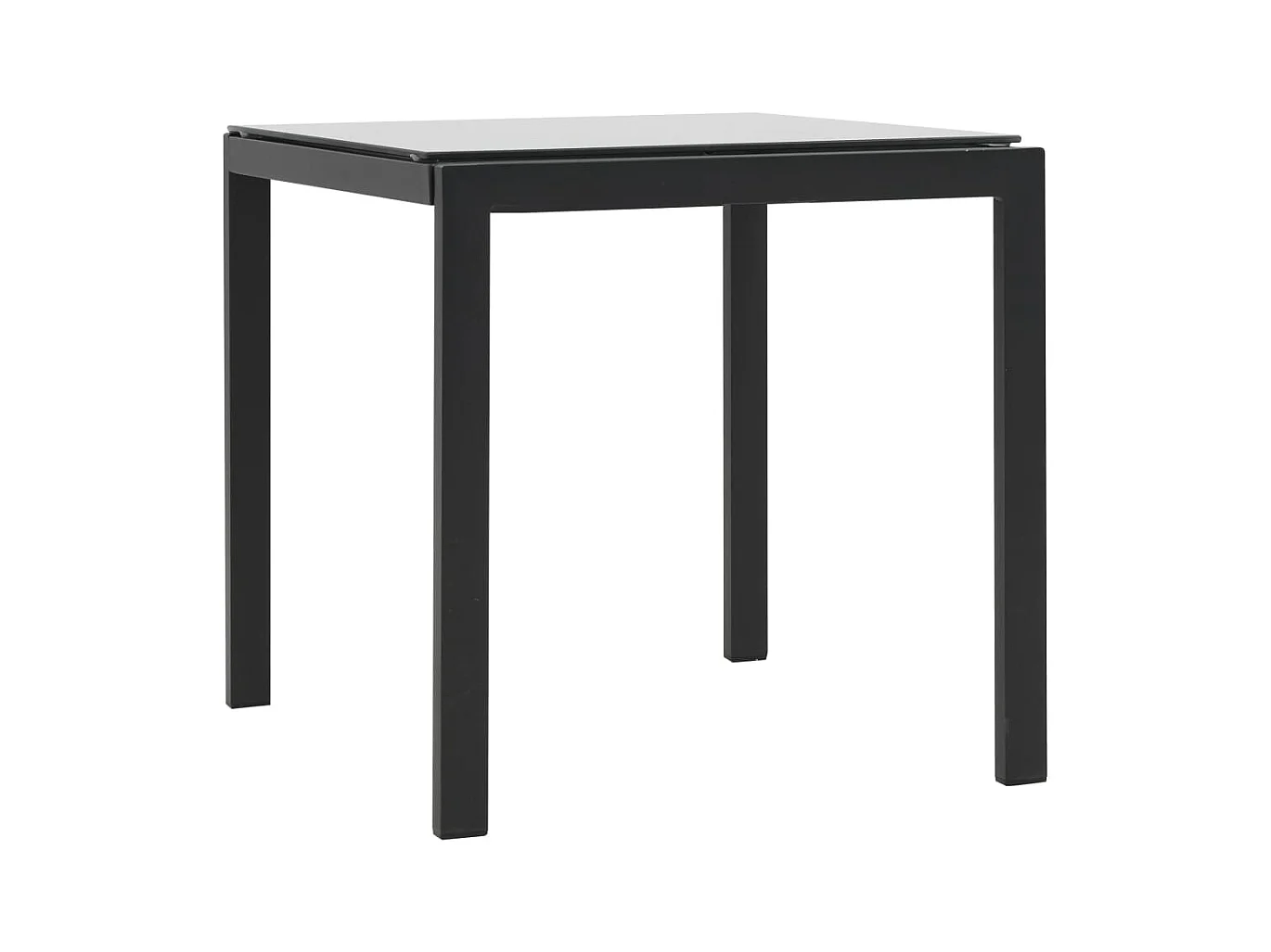 2-delige chaise longue en tafel in geweven hars en textileen, zwart