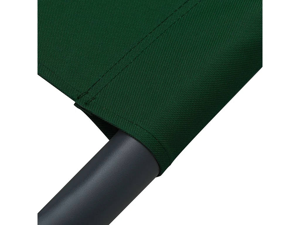 Chaise longue de jardin avec auvent et oreiller vert