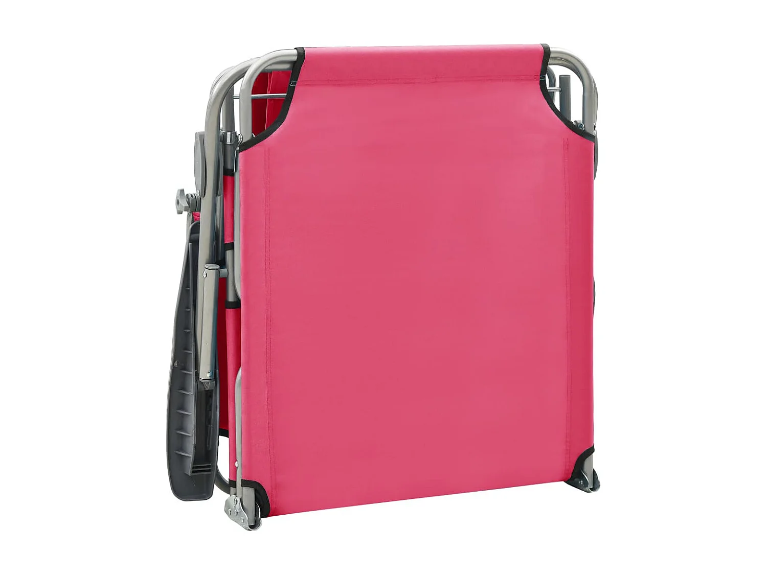 Tumbona de acero rosa con dosel