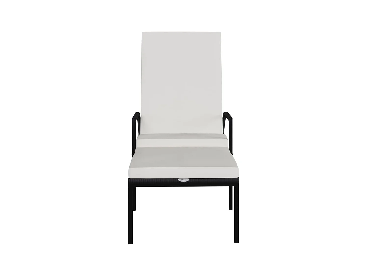 Loungestoel met voetenbankje Zwart gevlochten hars