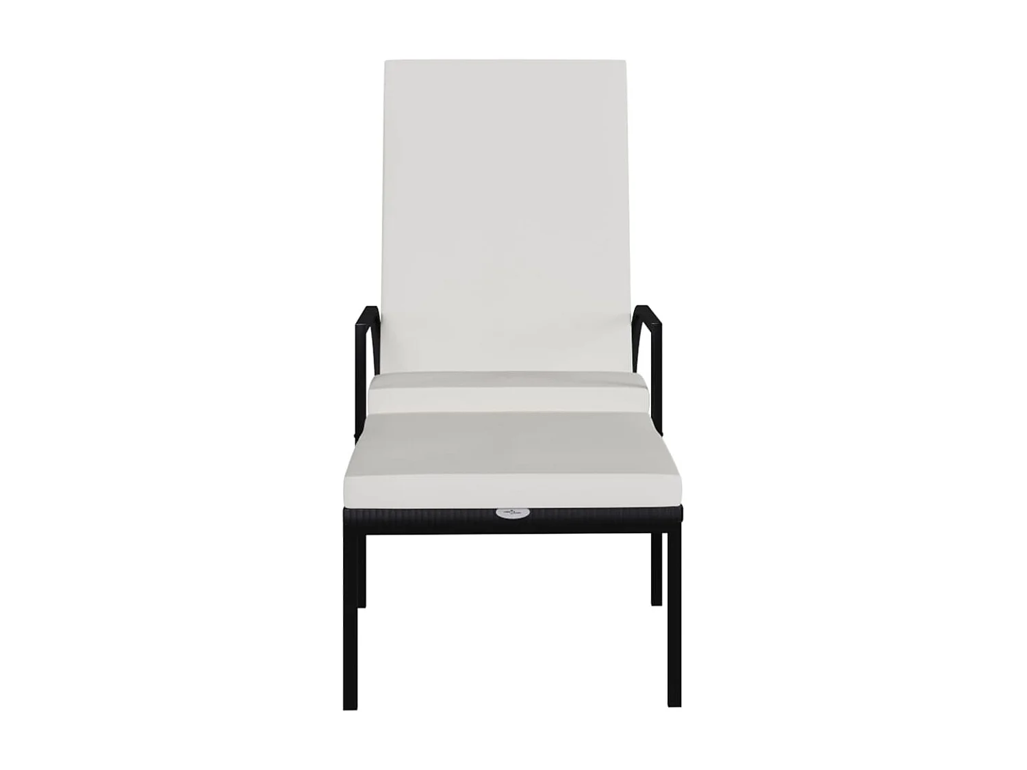 Poltrona con poggiapiedi in resina intrecciata nera