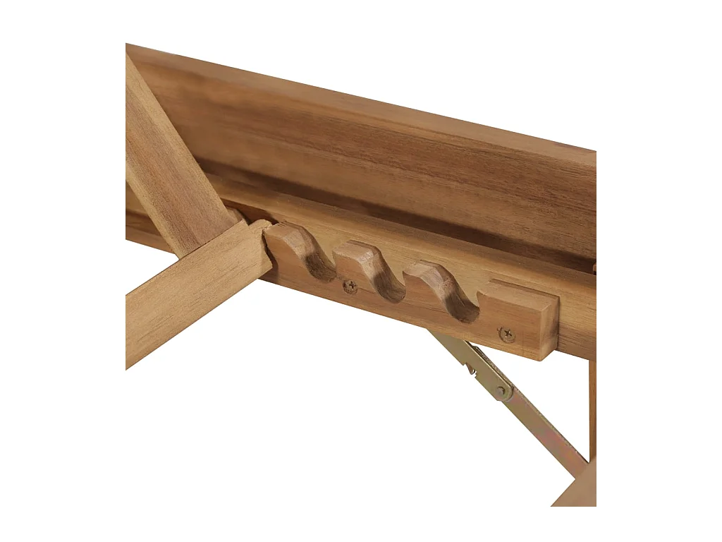 Chaise longue pliable avec coussin Bois d'acacia solide