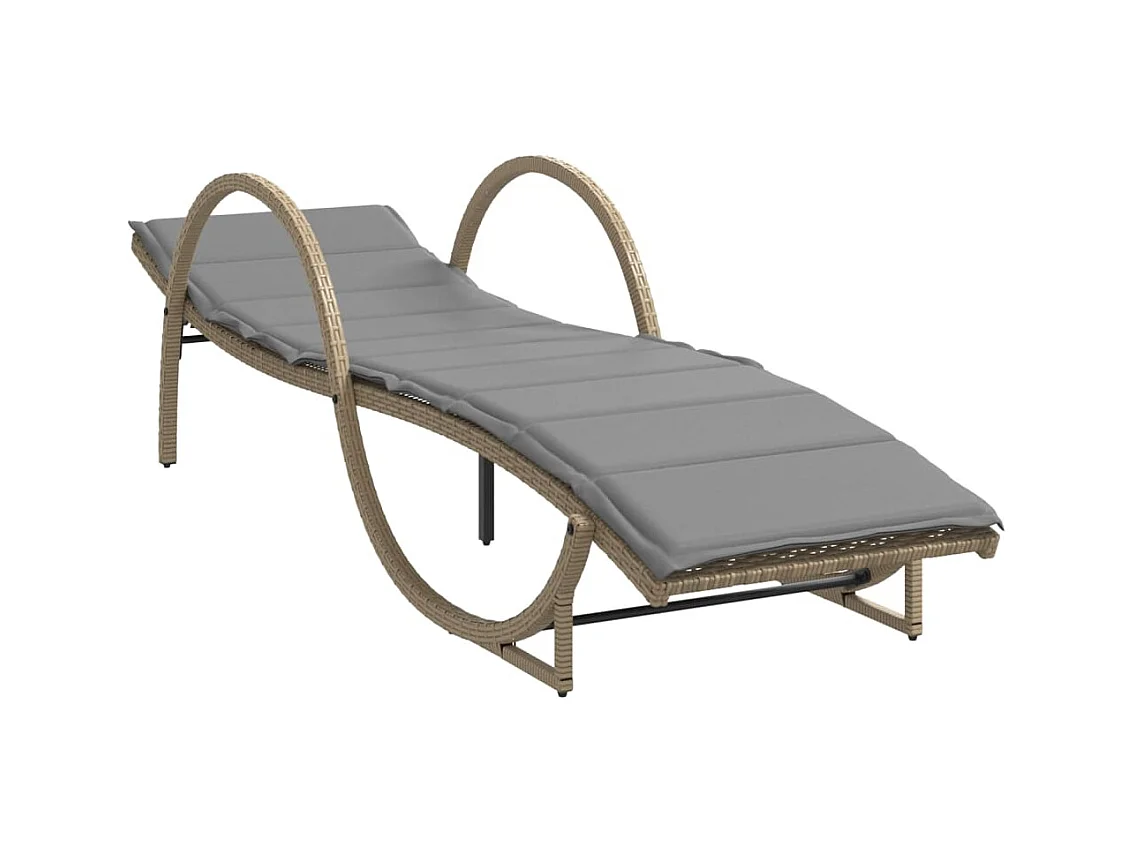 Set van 2 loungestoelen met beige kunsthars rieten tafel