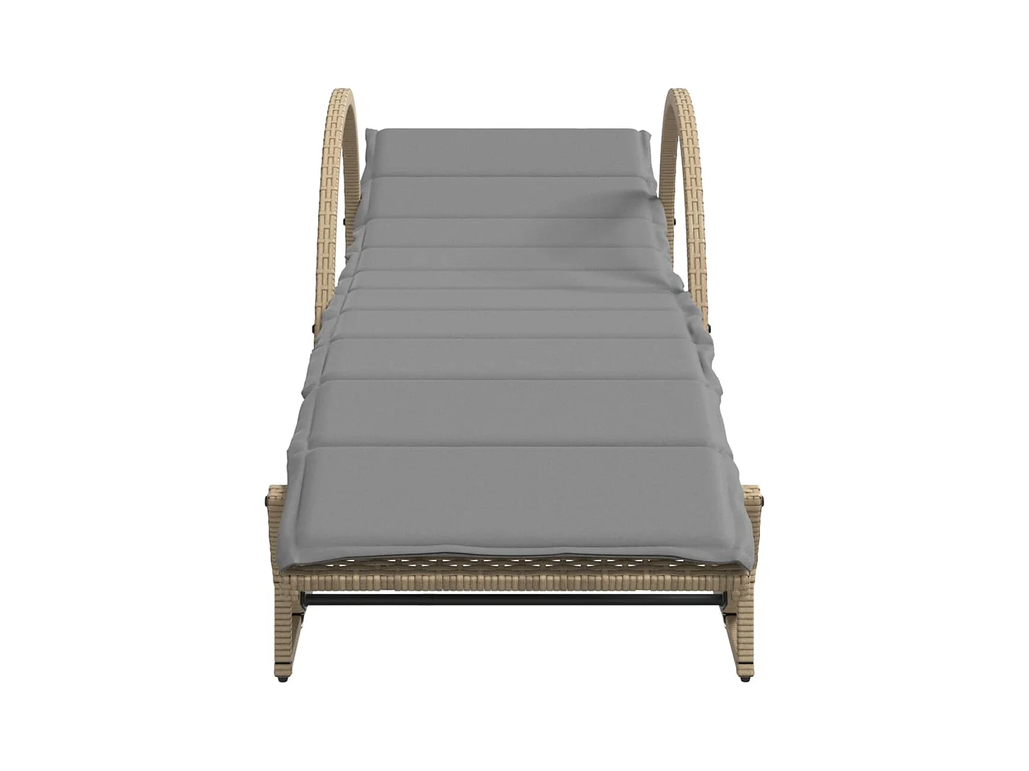 Set van 2 loungestoelen met beige kunsthars rieten tafel