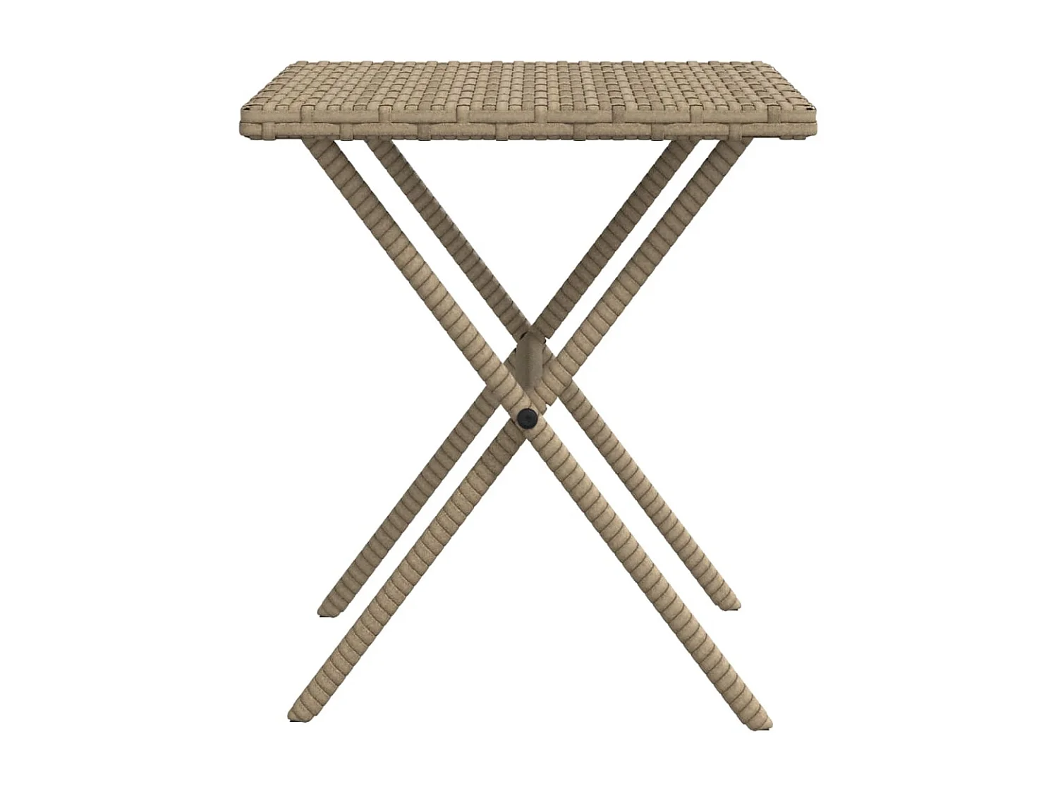 Conjunto de 2 sillones con mesa de mimbre de resina beige