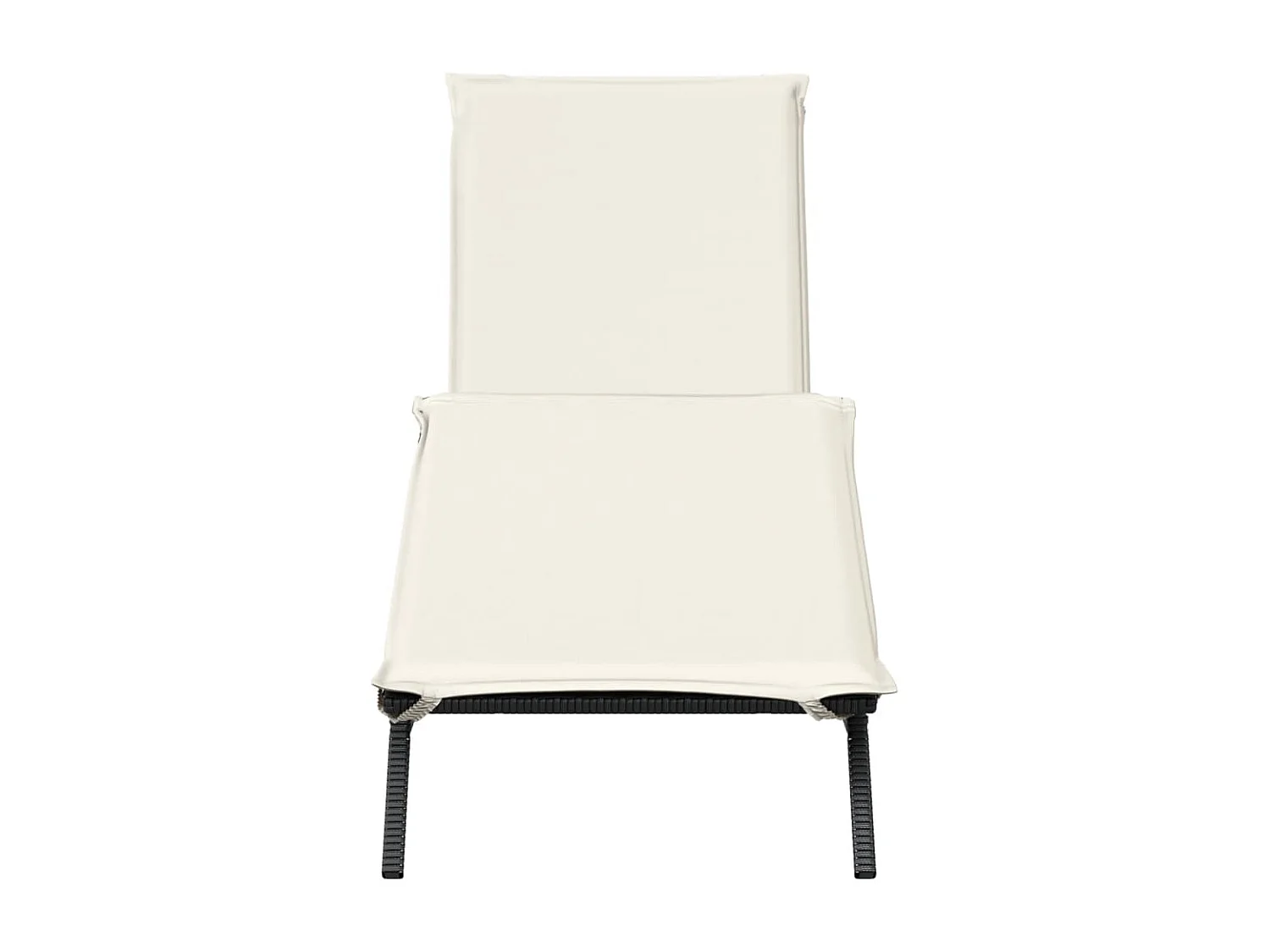 Chaise longue con cojín negro de resina trenzada