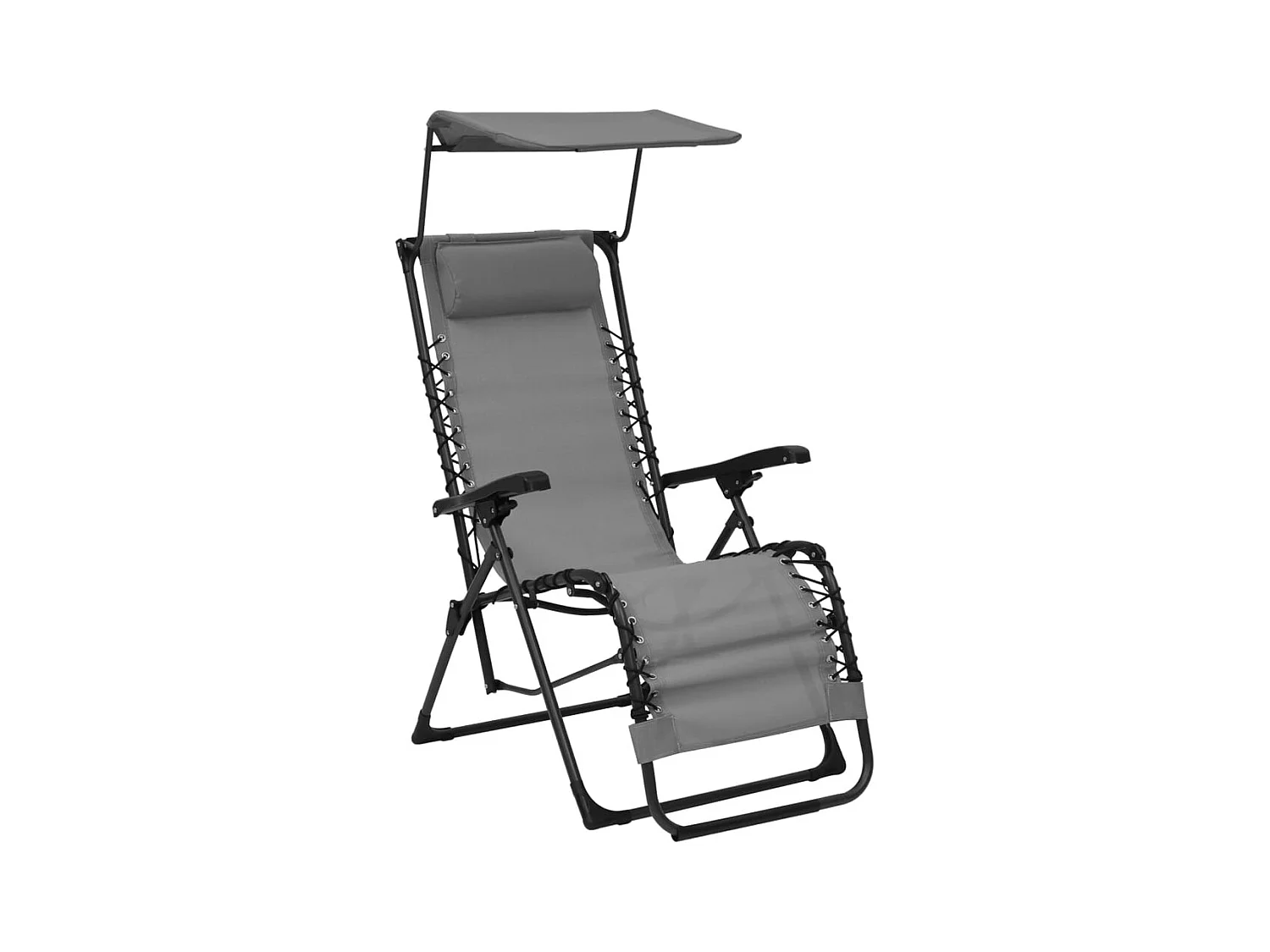 Chaise pliable de terrasse Textilène Gris