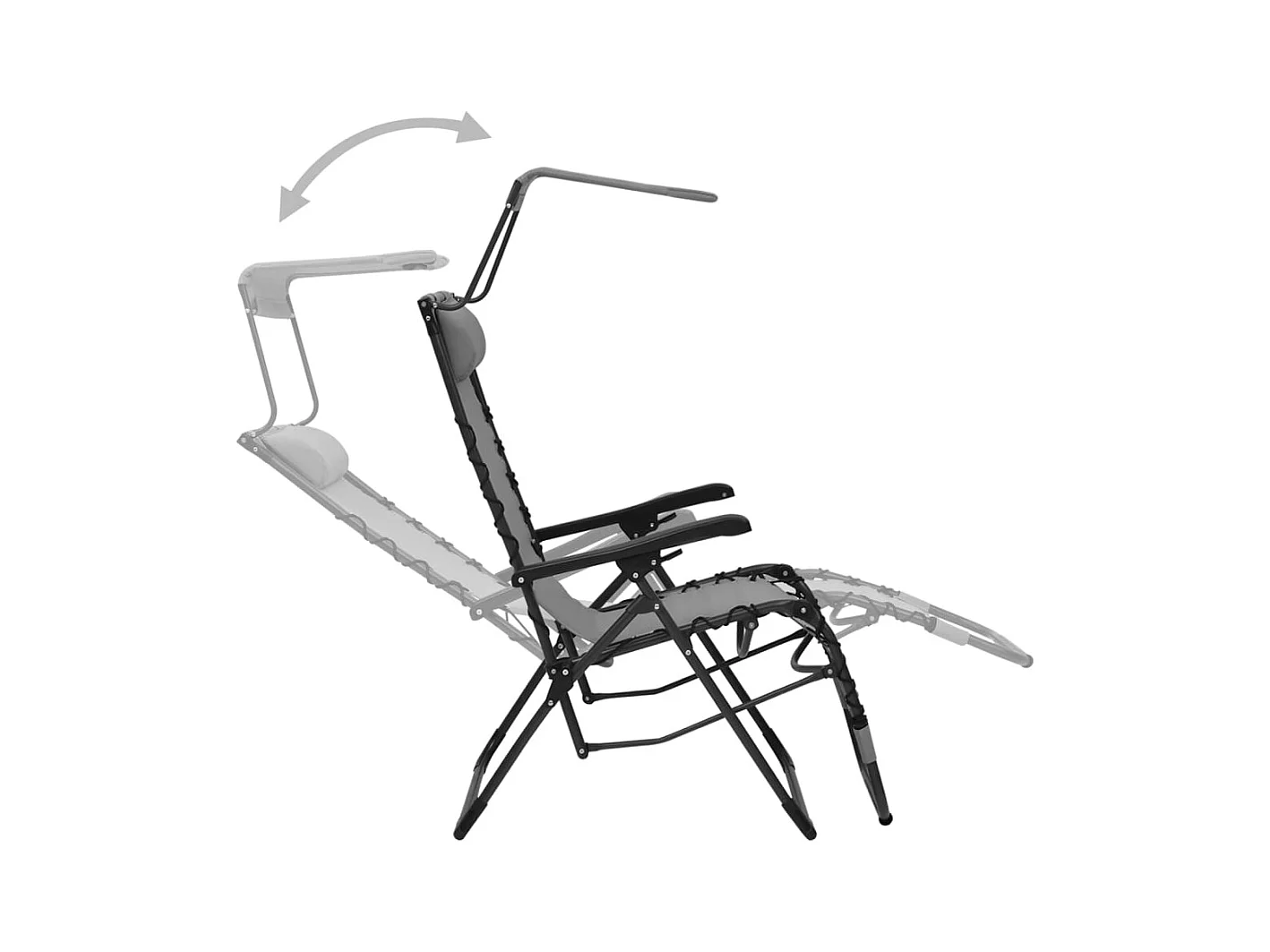 Chaise pliable de terrasse Textilène Gris