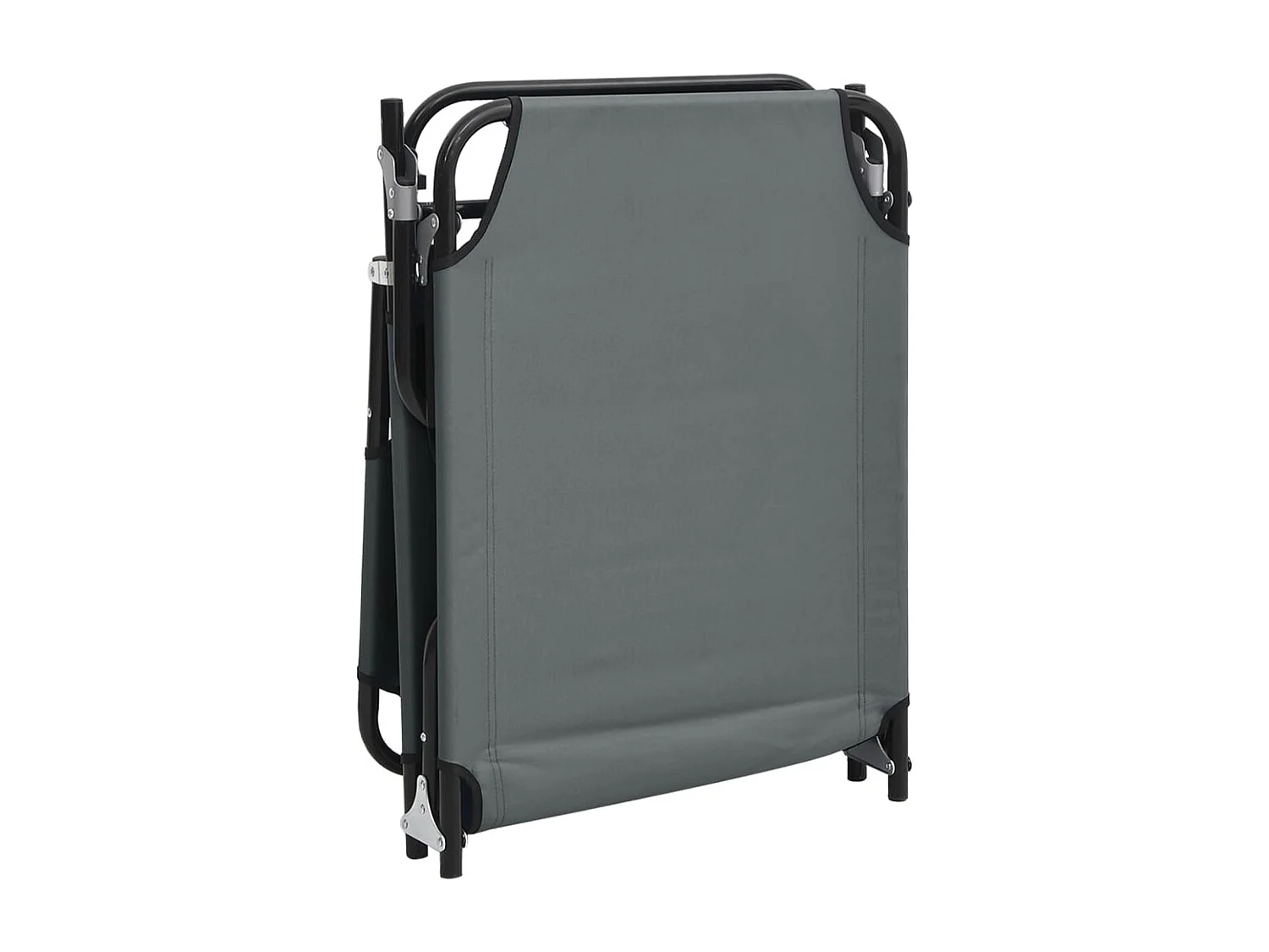 Sedia pieghevole in tessuto Oxford grigio e acciaio verniciato a polvere