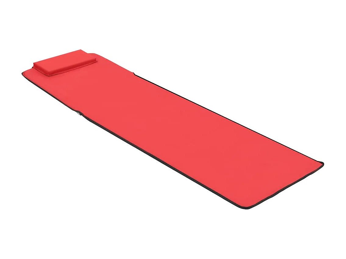 Tapis de plage pliables 2 pcs Acier et tissu Rouge
