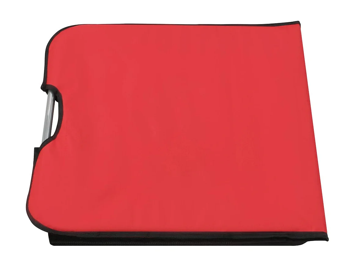 Tapis de plage pliables 2 pcs Acier et tissu Rouge