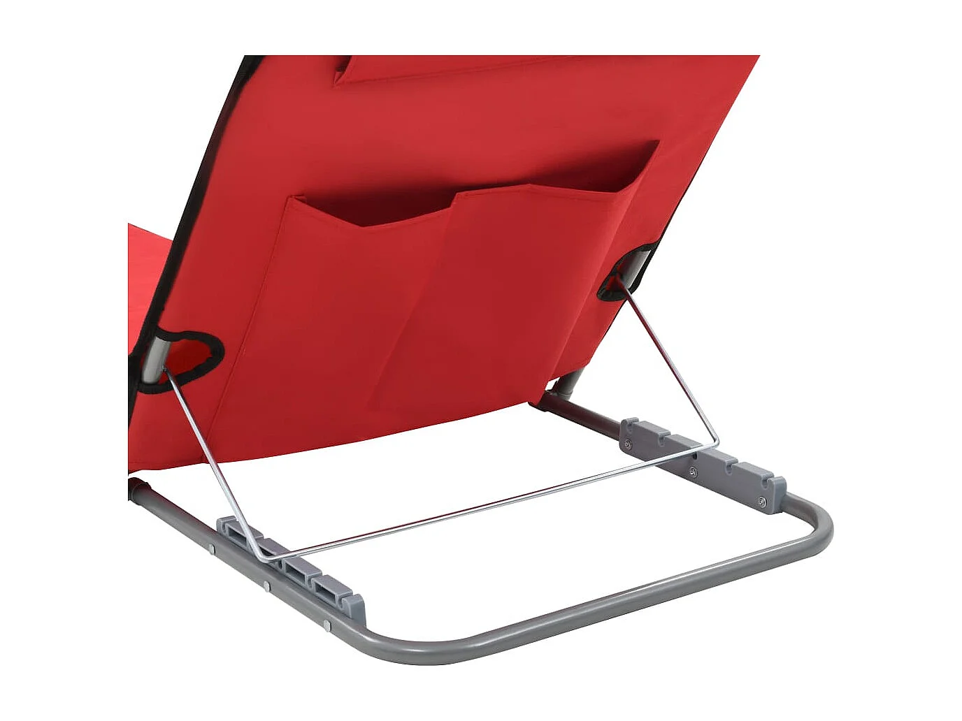 Tapis de plage pliables 2 pcs Acier et tissu Rouge