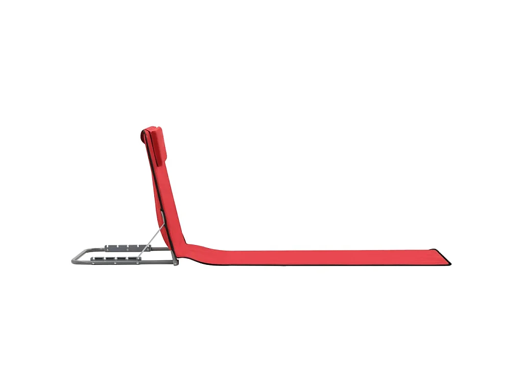 Tapis de plage pliables 2 pcs Acier et tissu Rouge