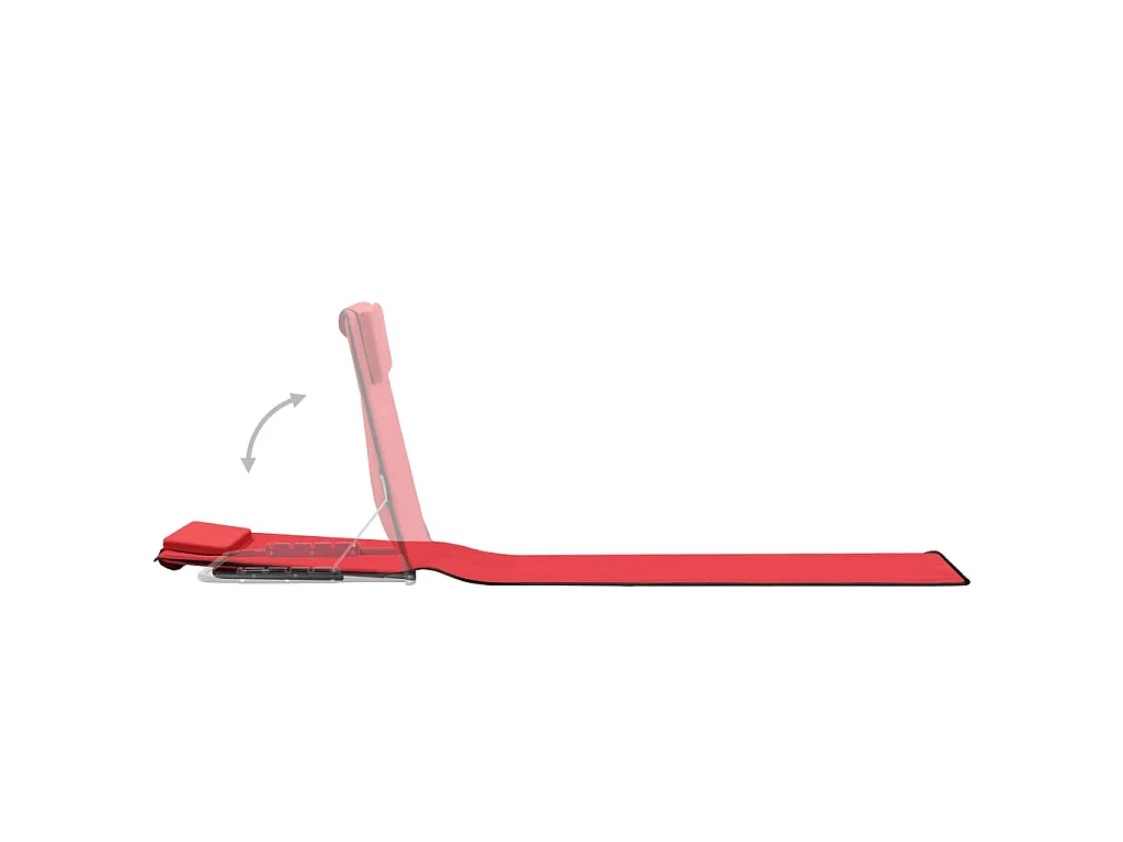 Tapis de plage pliables 2 pcs Acier et tissu Rouge