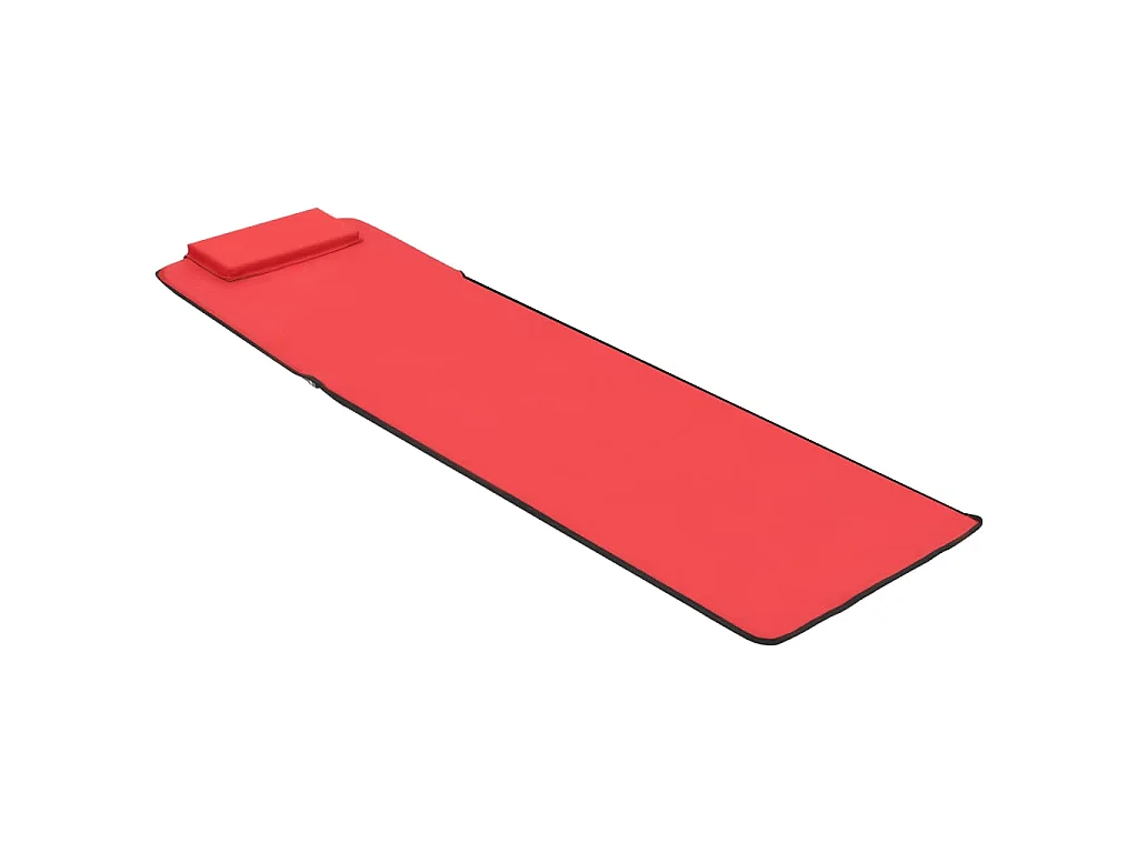 Tapis de plage pliables 2 pcs Acier et tissu Rouge