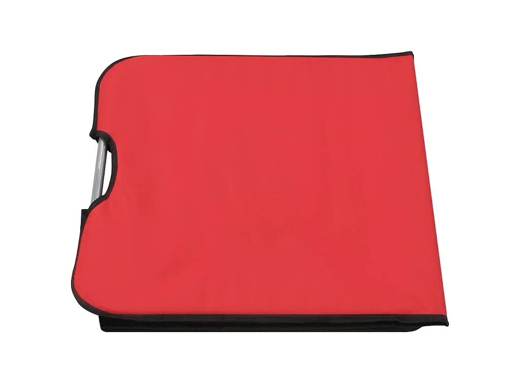 Tapis de plage pliables 2 pcs Acier et tissu Rouge