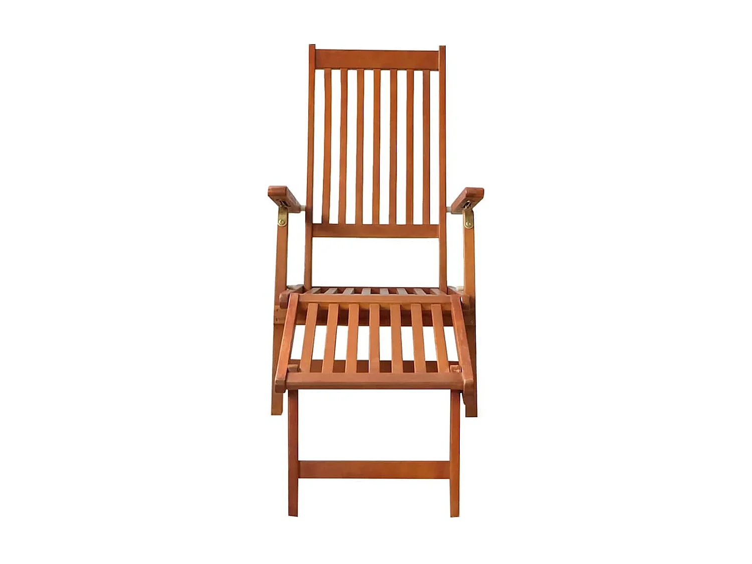 Chaise longue d'extérieur repose-pied et coussin Acacia solide