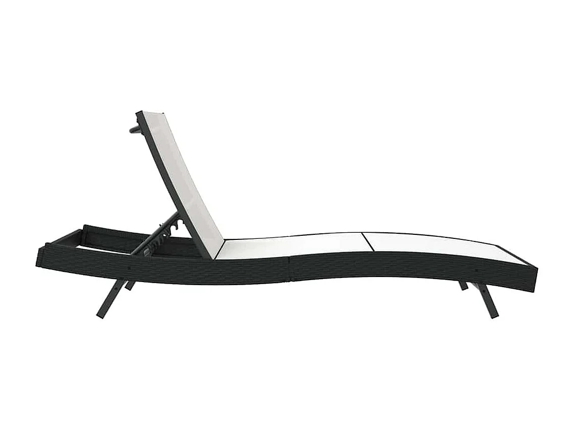 Chaise longue 1-personne Noir et Blanc 70 x 197 x 82 cm