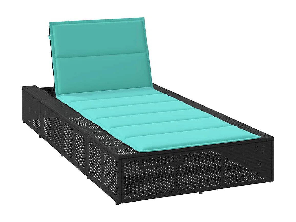 Transat avec coussin flottant noir résine tressée