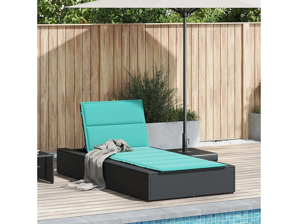 Transat avec coussin flottant noir résine tressée