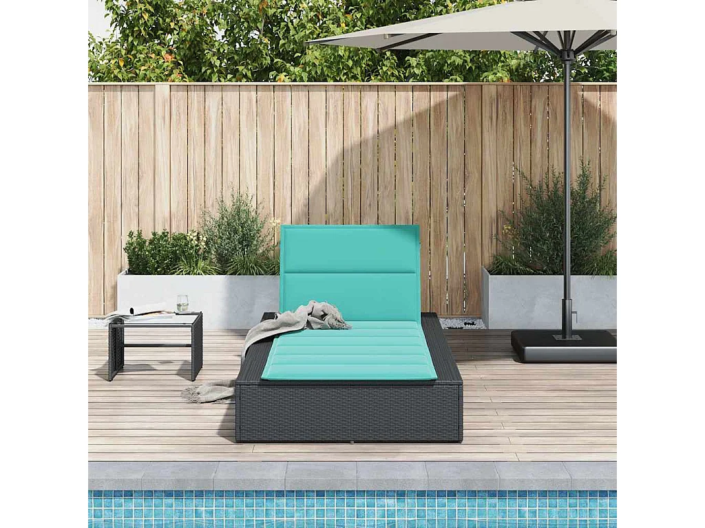 Transat avec coussin flottant noir résine tressée