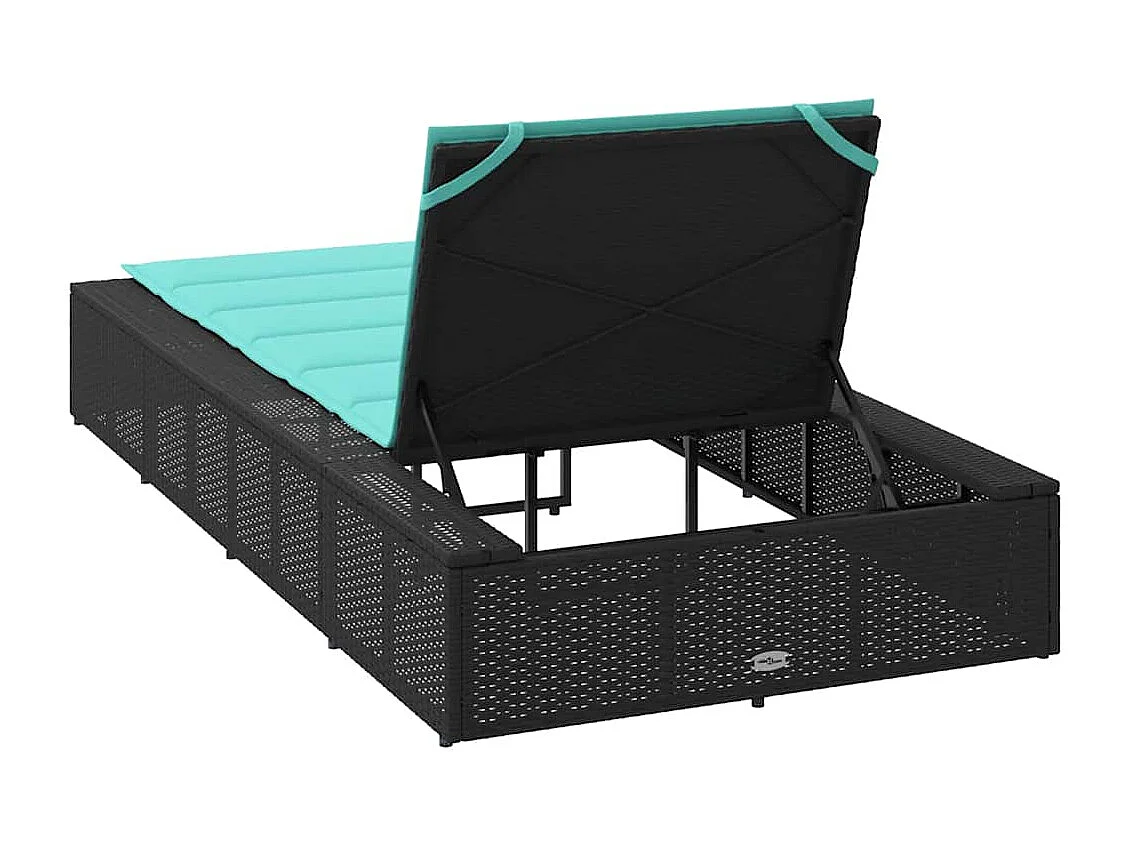 Transat avec coussin flottant noir résine tressée