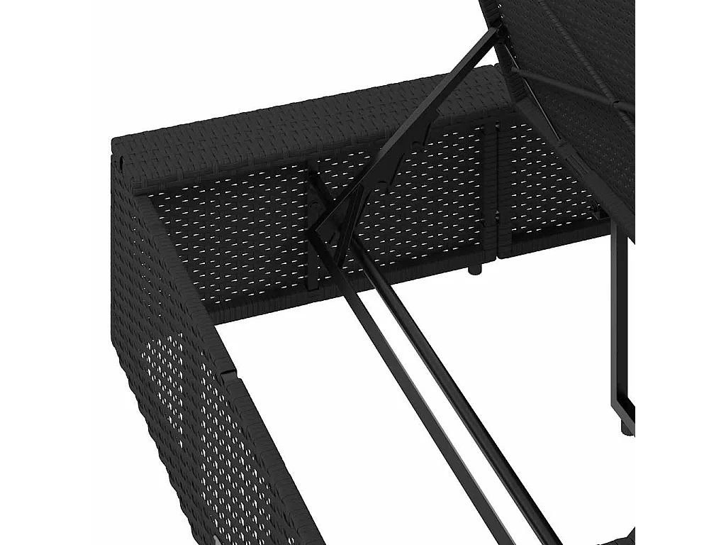 Transat avec coussin flottant noir résine tressée