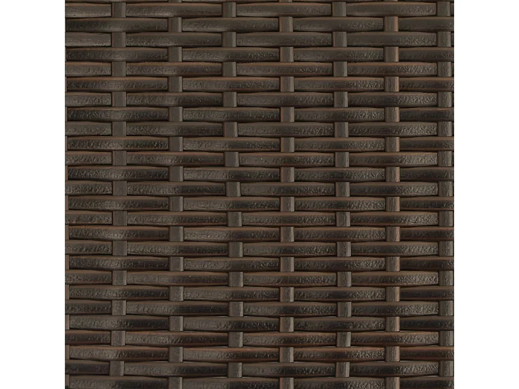 Chaise longue met zonnescherm en bruine kunsthars rieten kussens