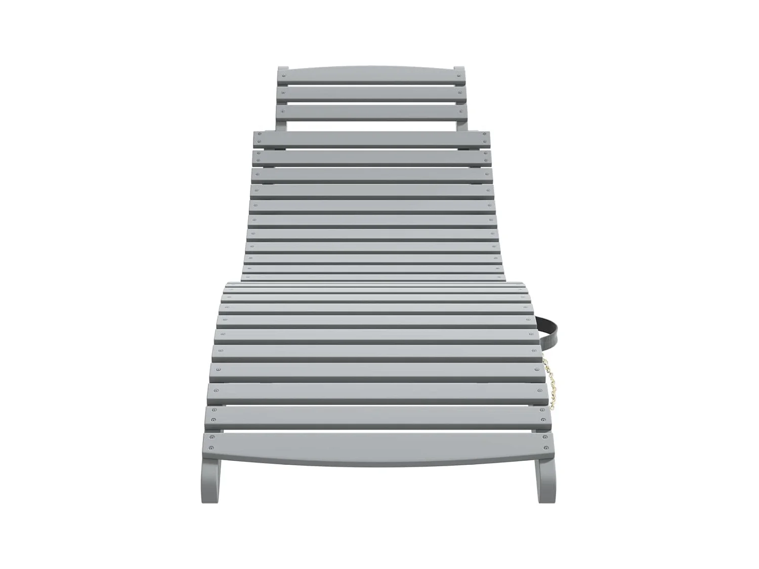 Chaise longue gris 184x55x64 cm bois massif d'acacia