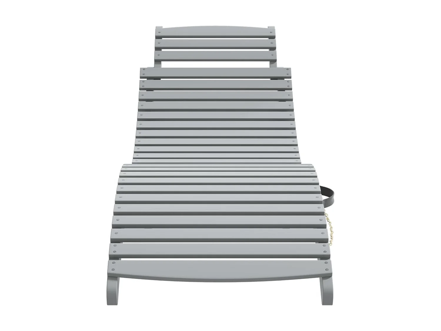 Chaise longue gris 184x55x64 cm bois massif d'acacia