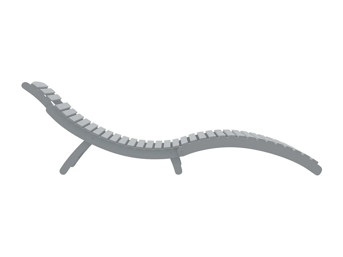 Chaise longue gris 184x55x64 cm bois massif d'acacia