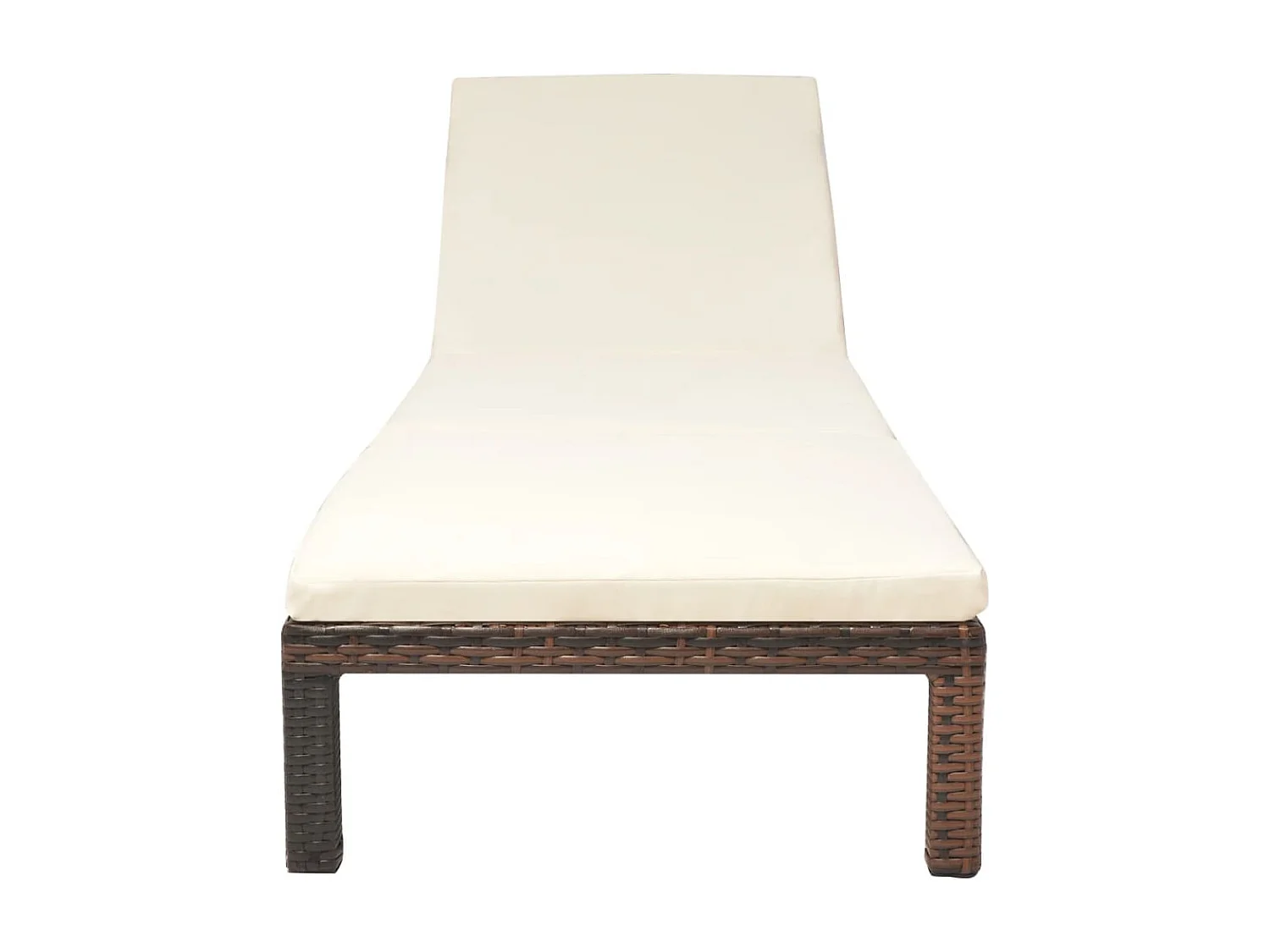 Chaise longue con cuscino Resina intrecciata marrone