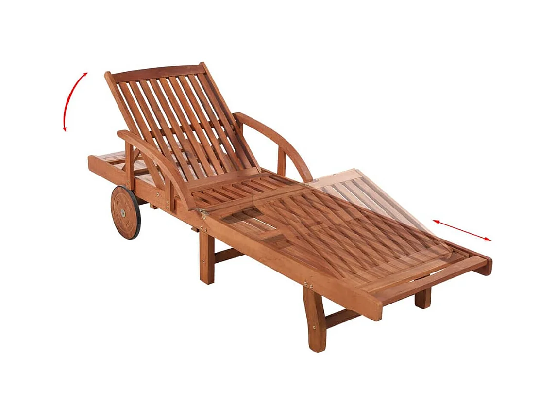 Loungestoel met tafel Massief acaciahout