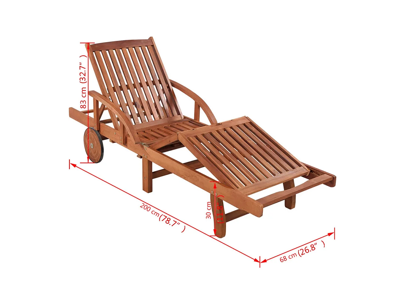 Loungestoel met tafel Massief acaciahout