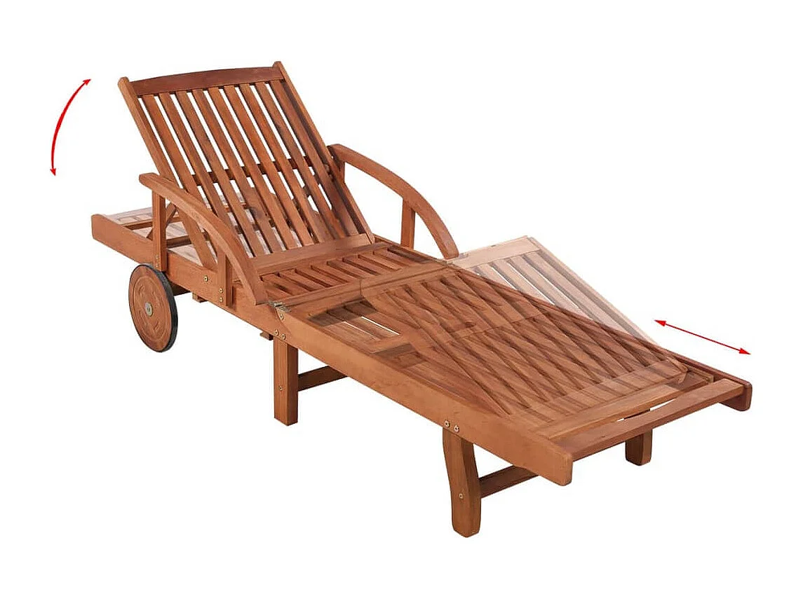 Poltrona con tavolo in legno massello di acacia