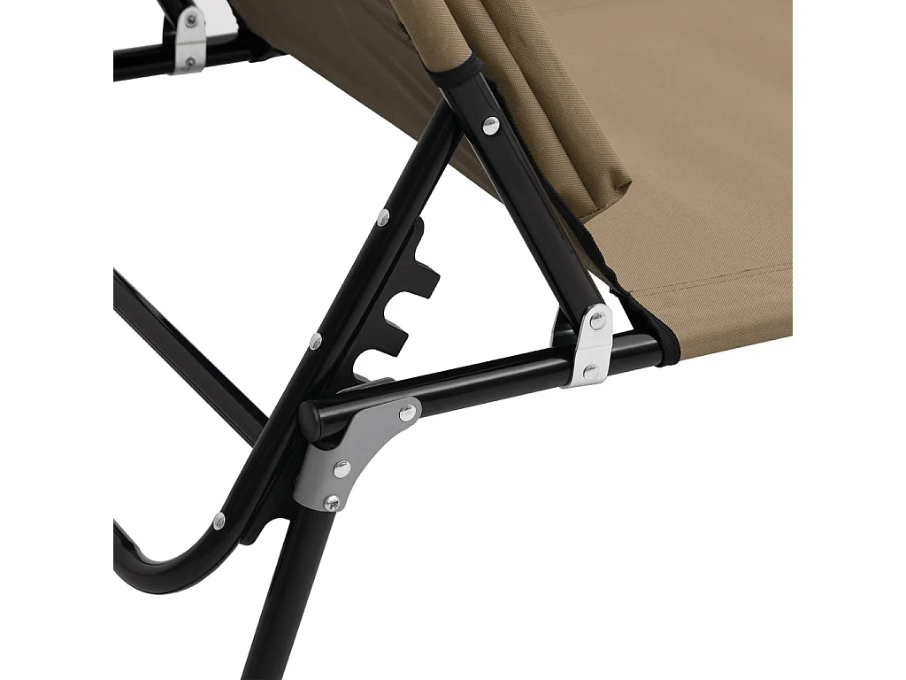 Opvouwbare loungestoel taupe oxford stof gepoedercoat staal