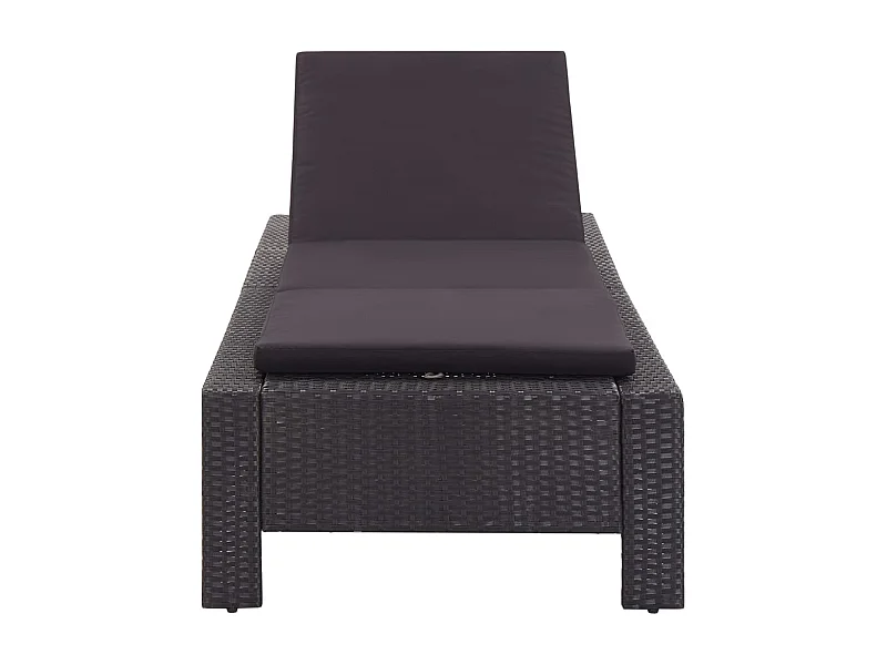 Transat avec coussin Noir Résine tressée