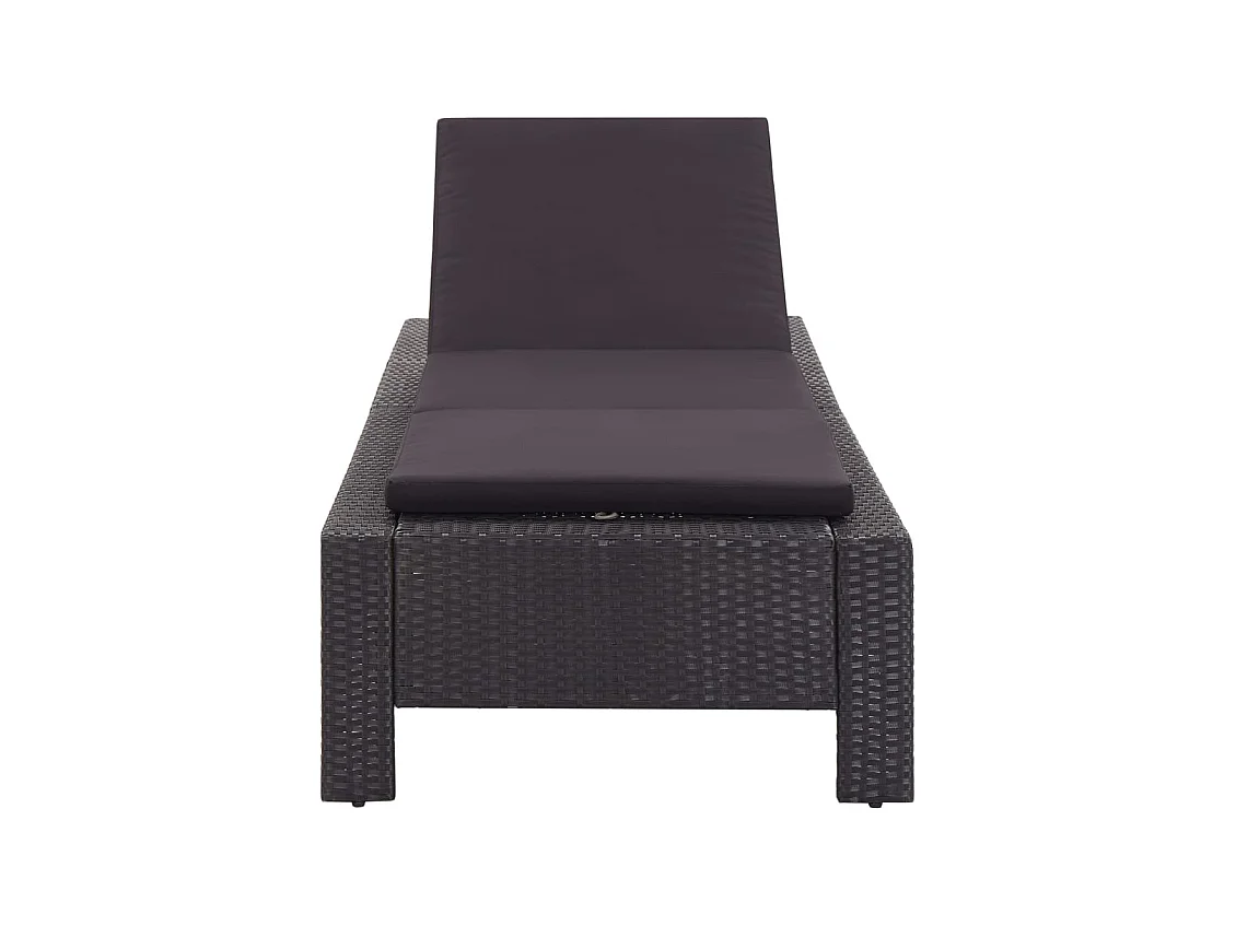 Transat avec coussin Noir Résine tressée