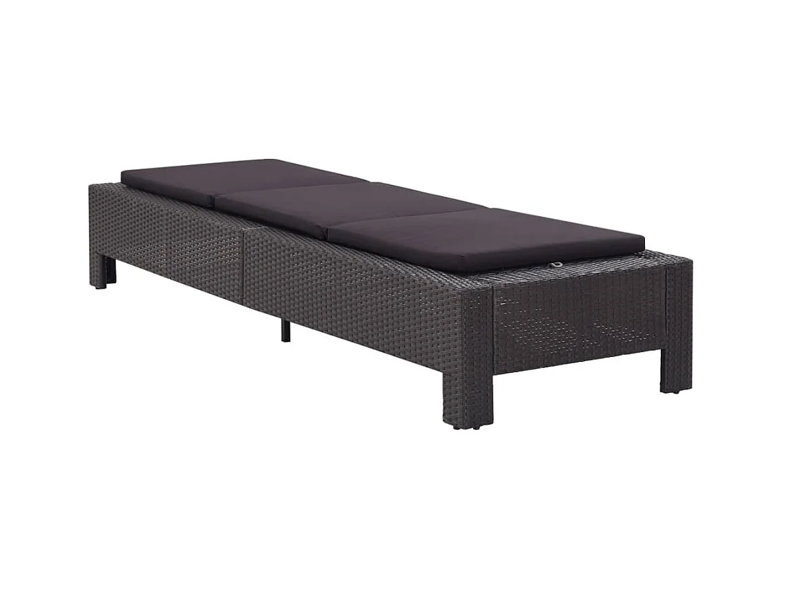 Transat avec coussin Noir Résine tressée