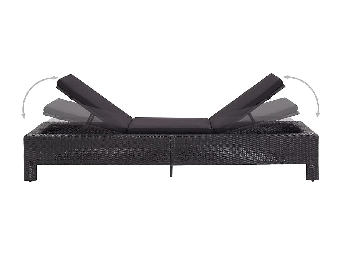 Transat avec coussin Noir Résine tressée