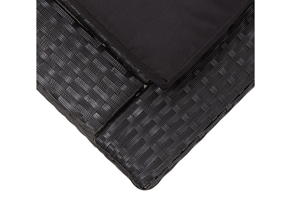 Transat avec coussin Noir Résine tressée