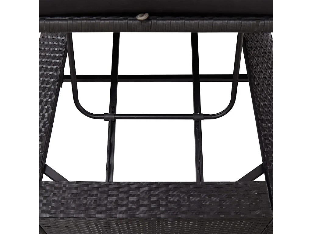 Transat avec coussin Noir Résine tressée