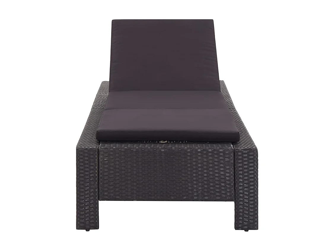 Transat avec coussin Noir Résine tressée